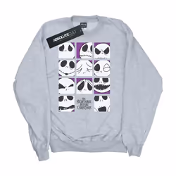 Disney - Sweat NIGHTMARE BEFORE CHRISTMAS MANY FACES OF JACK - Garçon (Gris chiné)