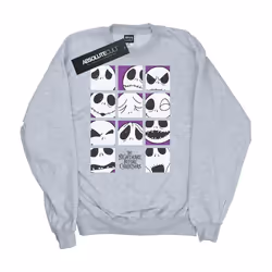 Disney - Sweat NIGHTMARE BEFORE CHRISTMAS MANY FACES OF JACK - Fille (Gris chiné)