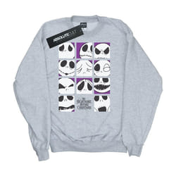Disney - Sweat NIGHTMARE BEFORE CHRISTMAS MANY FACES OF JACK - Fille (Gris chiné)