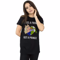 Disney - T-shirt THE MUPPETS KISS A FROG - Femme (Noir)