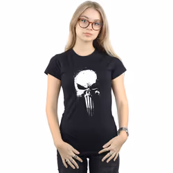 Marvel - T-shirt THE PUNISHER SPRAY SKULL - Femme (Noir)