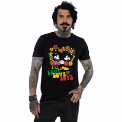 Disney - T-shirt HIPPIE LOVE - Homme (Noir)