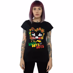Disney - T-shirt HIPPIE LOVE - Femme (Noir)