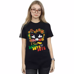 Disney - T-shirt HIPPIE LOVE - Femme (Noir)