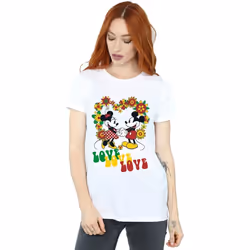Disney - T-shirt HIPPIE LOVE - Femme (Blanc)
