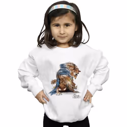 Disney - Sweat BEAUTY AND THE BEAST - Fille (Blanc)