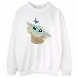 Star Wars - Sweat THE MANDALORIAN BUTTERFLY CATCHING - Femme (Blanc)