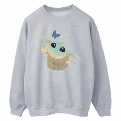 Star Wars - Sweat THE MANDALORIAN BUTTERFLY CATCHING - Femme (Gris chiné)