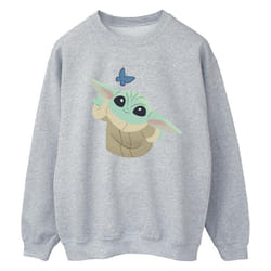 Star Wars - Sweat THE MANDALORIAN BUTTERFLY CATCHING - Femme (Gris chiné)