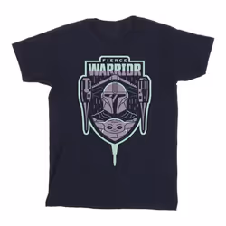 Star Wars - T-shirt THE MANDALORIAN FIERCE WARRIOR - Homme (Bleu marine)