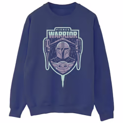 Star Wars - Sweat THE MANDALORIAN FIERCE WARRIOR - Homme (Bleu marine)