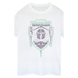 Star Wars - T-shirt THE MANDALORIAN FIERCE WARRIOR - Femme (Blanc)