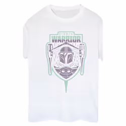 Star Wars - T-shirt THE MANDALORIAN FIERCE WARRIOR - Femme (Blanc)