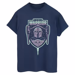 Star Wars - T-shirt THE MANDALORIAN FIERCE WARRIOR - Femme (Bleu marine)