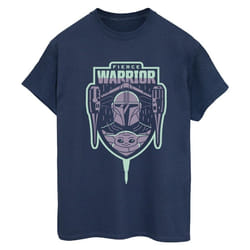Star Wars - T-shirt THE MANDALORIAN FIERCE WARRIOR - Femme (Bleu marine)