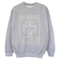Star Wars - Sweat THE MANDALORIAN THE WAY - Garçon (Gris chiné)
