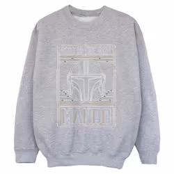 Star Wars - Sweat THE MANDALORIAN THE WAY - Garçon (Gris chiné)