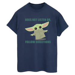 Star Wars - T-shirt THE MANDALORIAN DOES NOT LISTEN - Femme (Bleu marine)