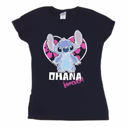 Disney - T-shirt OHANA FOREVER - Femme (Bleu marine)