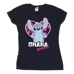 Disney - T-shirt OHANA FOREVER - Femme (Bleu marine)