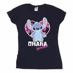 Disney - T-shirt OHANA FOREVER - Femme (Bleu marine)
