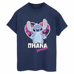 Disney - T-shirt OHANA FOREVER - Femme (Bleu marine)