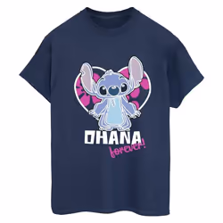Disney - T-shirt OHANA FOREVER - Femme (Bleu marine)