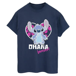 Disney - T-shirt OHANA FOREVER - Femme (Bleu marine)