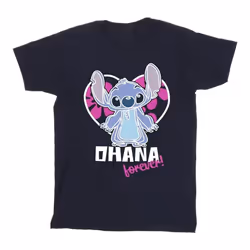 Disney - T-shirt OHANA FOREVER - Fille (Bleu marine)