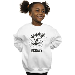 Disney - Sweat #CRAZY - Fille (Blanc)