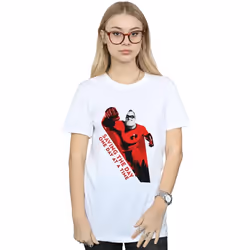Disney - T-shirt THE INCREDIBLES SAVING THE DAY - Femme (Blanc)