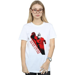 Disney - T-shirt THE INCREDIBLES SAVING THE DAY - Femme (Blanc)