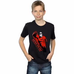 Disney - T-shirt THE INCREDIBLES SAVING THE DAY - Garçon (Noir)