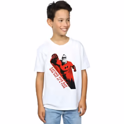 Disney - T-shirt THE INCREDIBLES SAVING THE DAY - Garçon (Blanc)