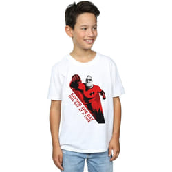 Disney - T-shirt THE INCREDIBLES SAVING THE DAY - Garçon (Blanc)