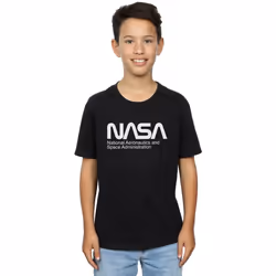 NASA - T-shirt AERONAUTICS AND SPACE - Garçon (Noir)