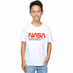 NASA - T-shirt AERONAUTICS AND SPACE - Garçon (Blanc)