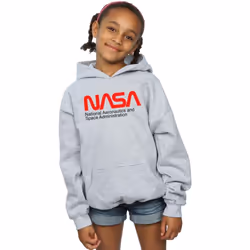 NASA - Sweat à capuche AERONAUTICS AND SPACE - Fille (Gris chiné)