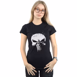 Marvel - T-shirt THE PUNISHER TV SKULL LOGO - Femme (Noir)