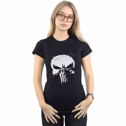 Marvel - T-shirt THE PUNISHER TV SKULL LOGO - Femme (Noir)
