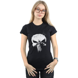Marvel - T-shirt THE PUNISHER TV SKULL LOGO - Femme (Noir)
