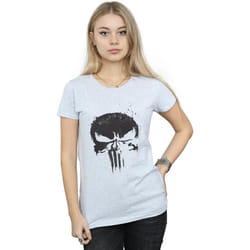 Marvel - T-shirt THE PUNISHER TV SKULL LOGO - Femme (Gris chiné)