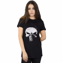 Marvel - T-shirt THE PUNISHER TV SKULL LOGO - Femme (Noir)