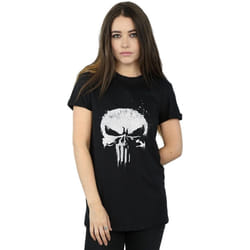 Marvel - T-shirt THE PUNISHER TV SKULL LOGO - Femme (Noir)