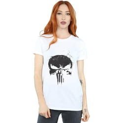 Marvel - T-shirt THE PUNISHER TV SKULL LOGO - Femme (Blanc)