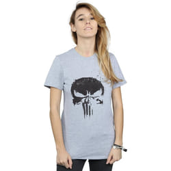 Marvel - T-shirt THE PUNISHER TV SKULL LOGO - Femme (Gris chiné)