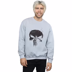 Marvel - Sweat THE PUNISHER TV SKULL LOGO - Homme (Gris chiné)
