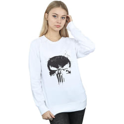 Marvel - Sweat THE PUNISHER TV SKULL LOGO - Femme (Blanc)