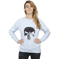 Marvel - Sweat THE PUNISHER TV SKULL LOGO - Femme (Gris chiné)
