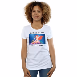 Disney Princess - T-shirt WAITING FOR THE WEEKEND - Femme (Blanc)